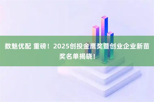 数魅优配 重磅！2025创投金鹰奖暨创业企业新苗奖名单揭晓！