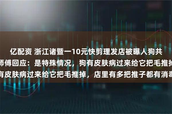 亿配资 浙江诸暨一10元快剪理发店被曝人狗共用一把电动推刀，理发师傅回应：是特殊情况，狗有皮肤病过来给它把毛推掉，店里有多把推子都有消毒